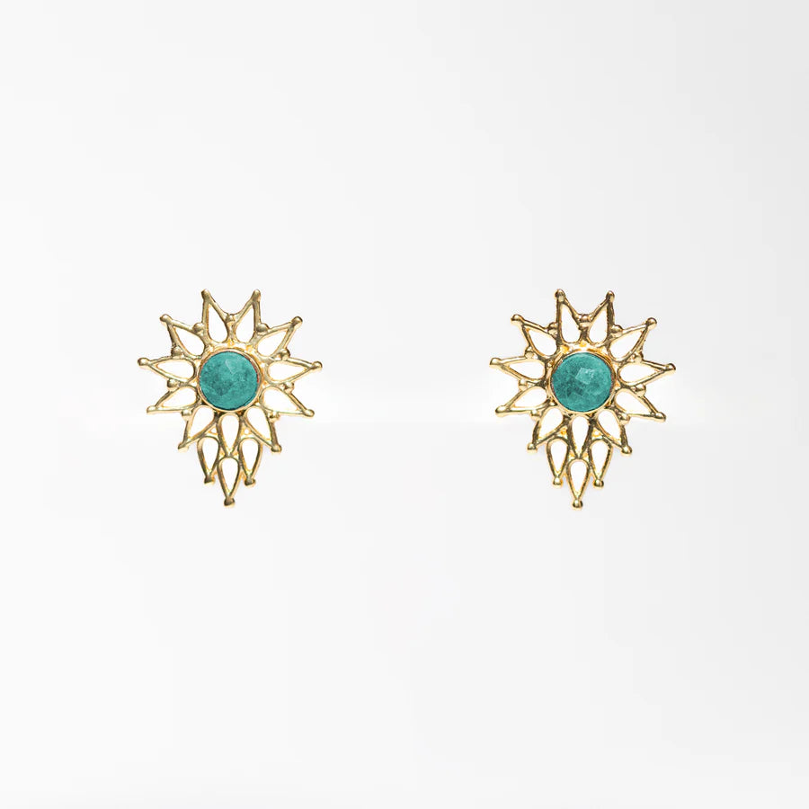 Starburst Stud- Amazonite