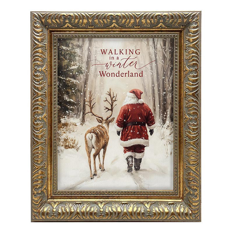 St. Nicholas Framed Picture- Walking in Winter Wonderland