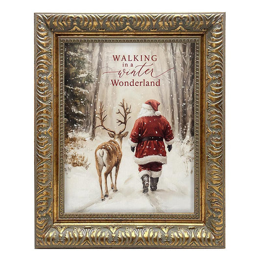 St. Nicholas Framed Picture- Walking in Winter Wonderland