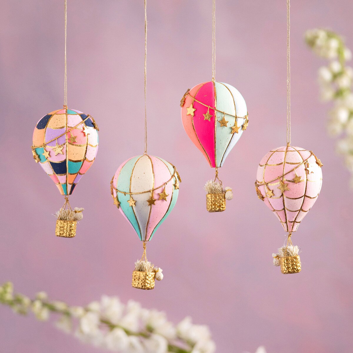 Glitterville Hot Air Balloon Ornament
