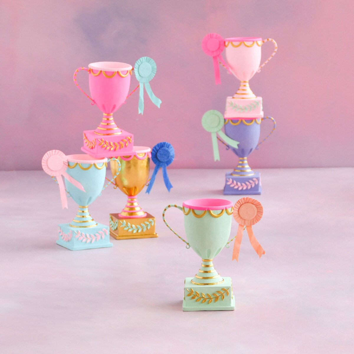 Glitterville Colorful Triumphant Trophy Tabletop Displays- 8.5"