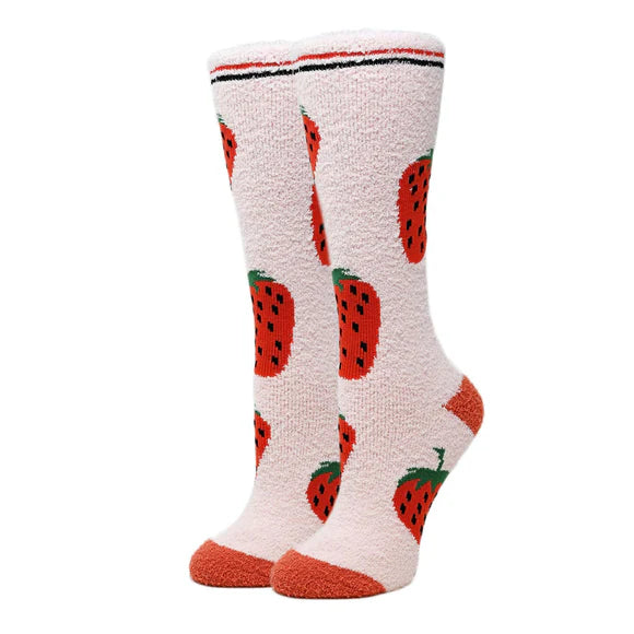 Berry Fuzzy Socks