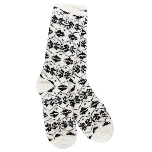 World's Softest Socks Fireside Crew Winter- Cloud Fair Isle- 909