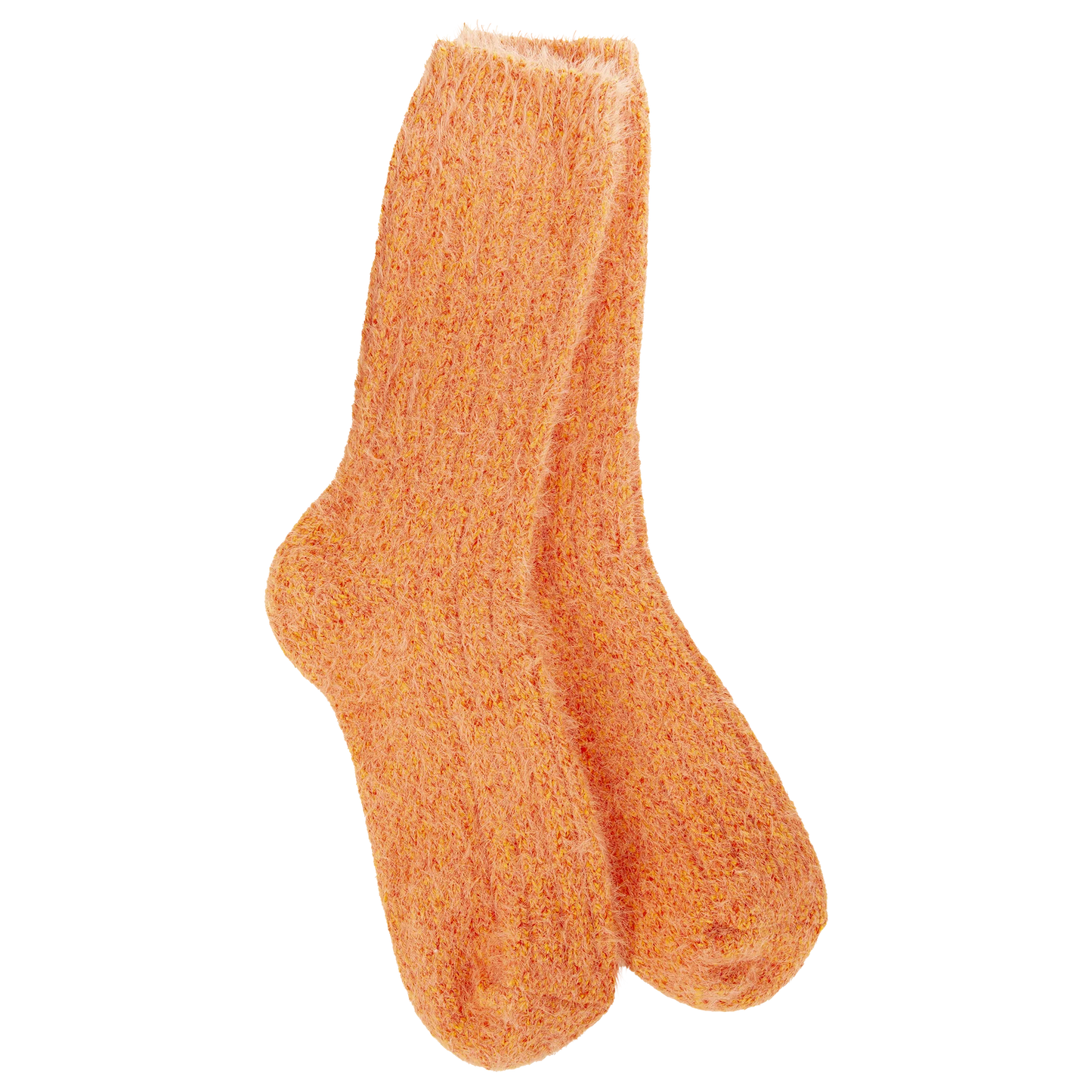 Weekend Collection Ragg Feather Crew Socks- Orange- 888