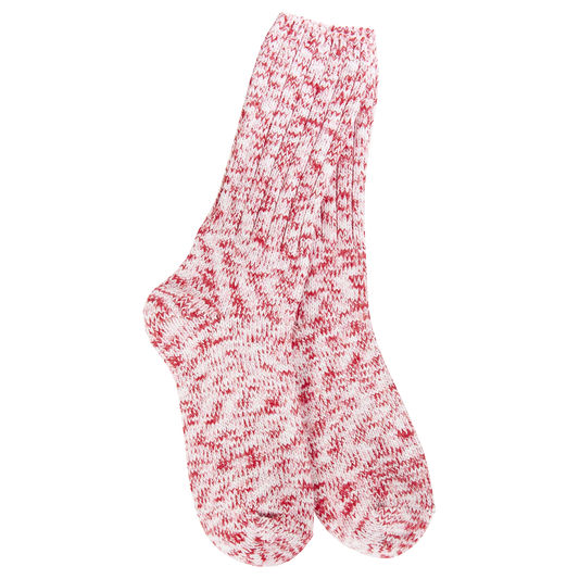 Weekend Collection Holiday Ragg Crew Socks- Peppermint- 616