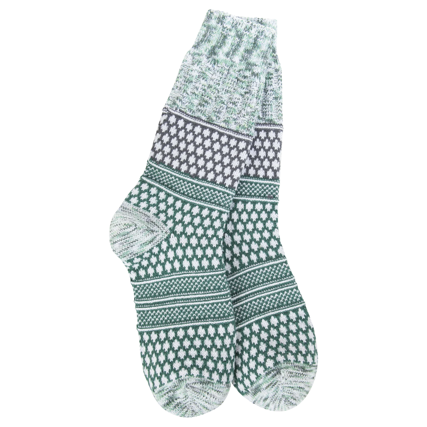 Weekend Collection Holiday Gallery Textured Crew- Spruce Multi- 313