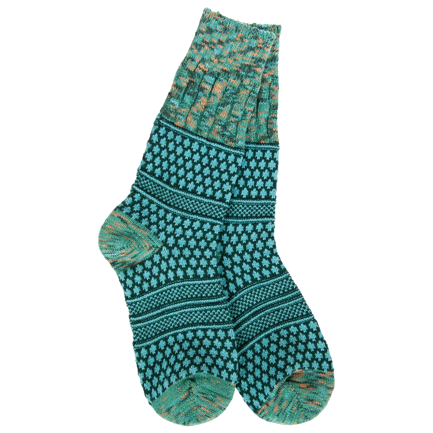 World's Softest Socks Weekend Gallery Textured Crew- Woodland Multi- 342