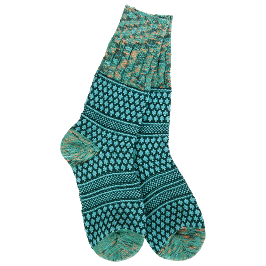 World's Softest Socks Weekend Gallery Textured Crew- Woodland Multi- 342