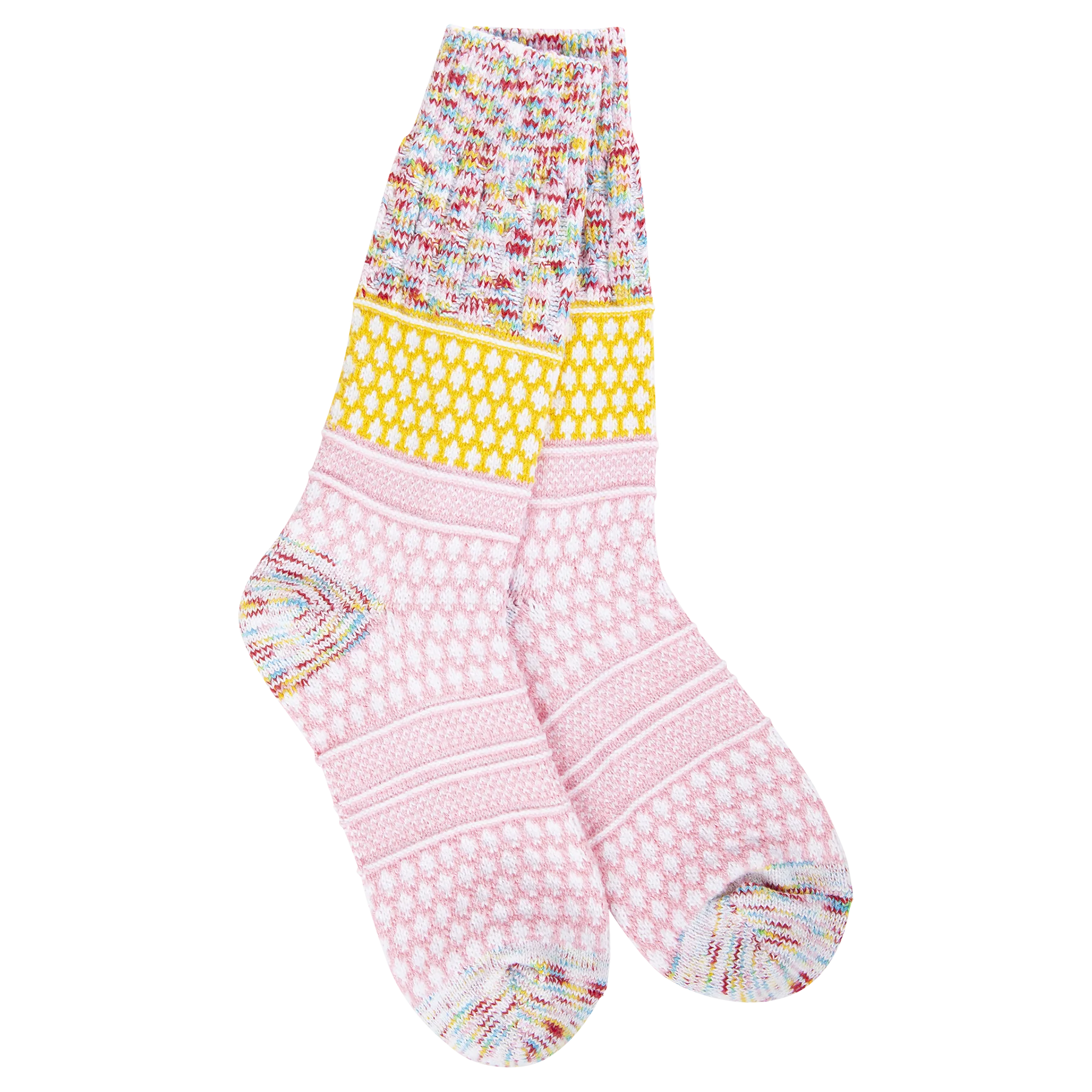 Weekend Collection Whimsical Gallery Textured Crew Socks- Whimsical Multi- 904