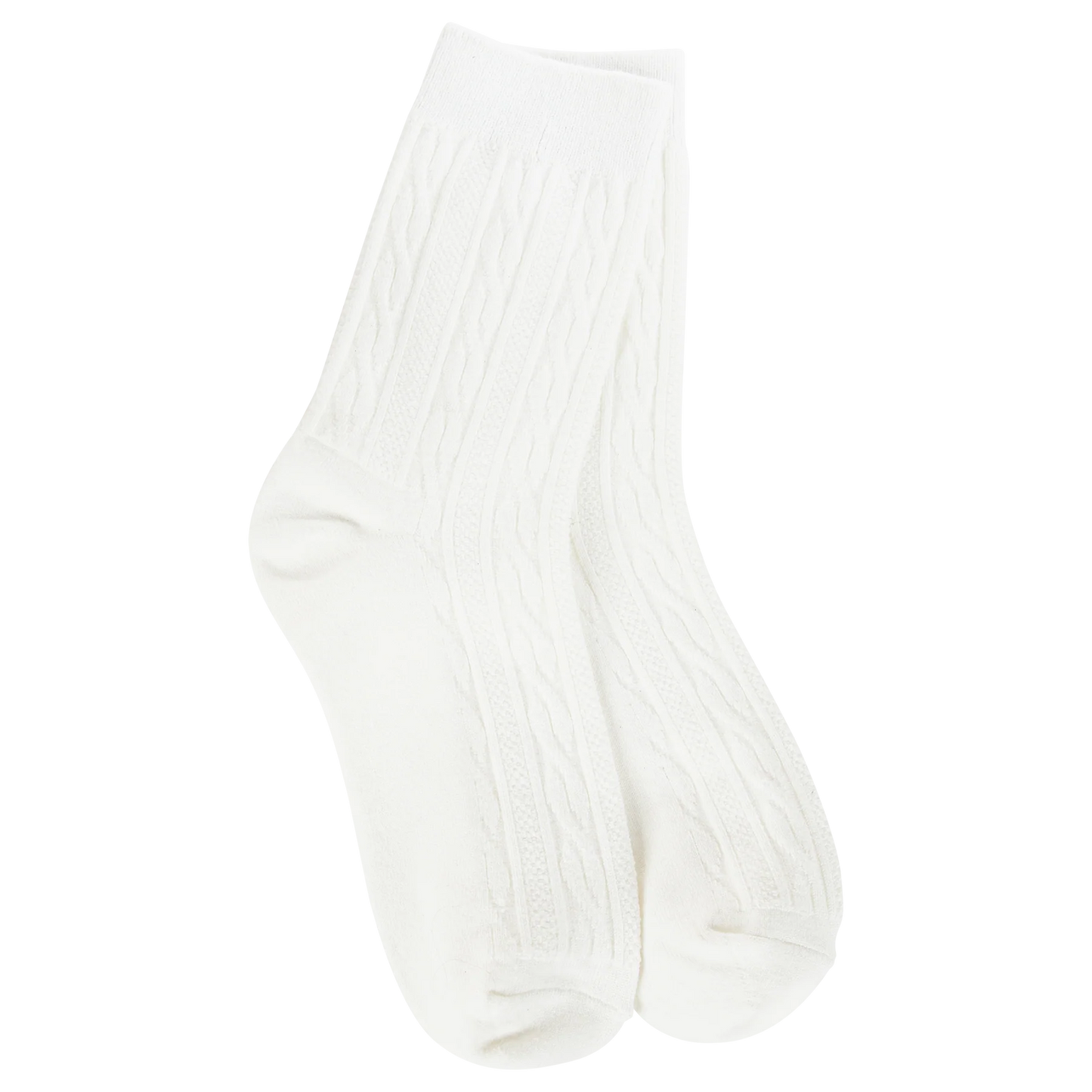 World's Softest Socks Weekend Cable Mini Crew- Cloud- 999