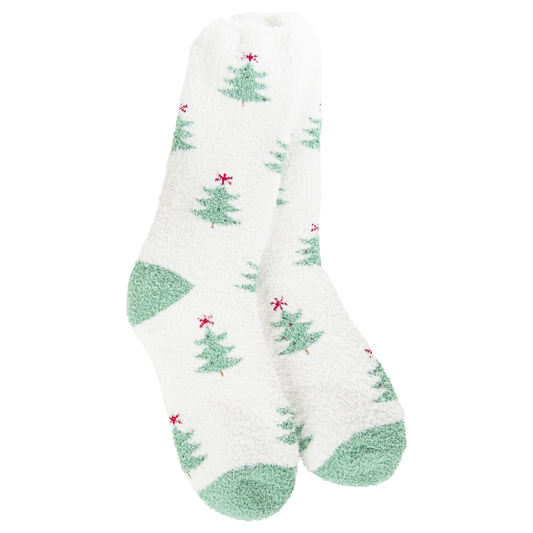 Worlds Softest Cozy Collection Holiday Cozy Crew Socks- Holiday Forest- 133