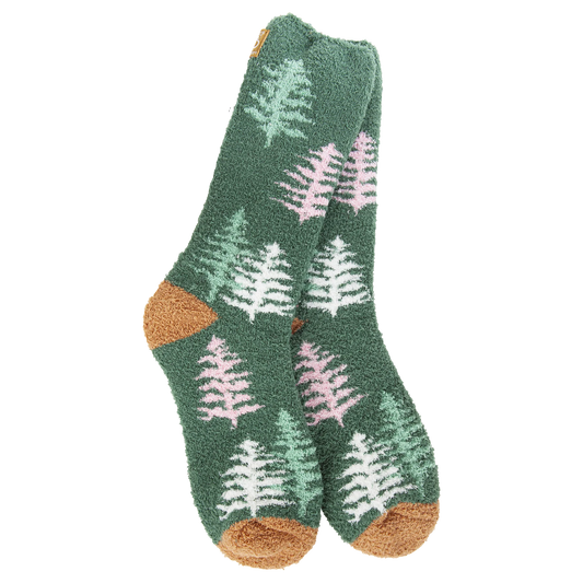 Worlds Softest Cozy Collection Holiday Cozy Crew Socks- Woods- 396