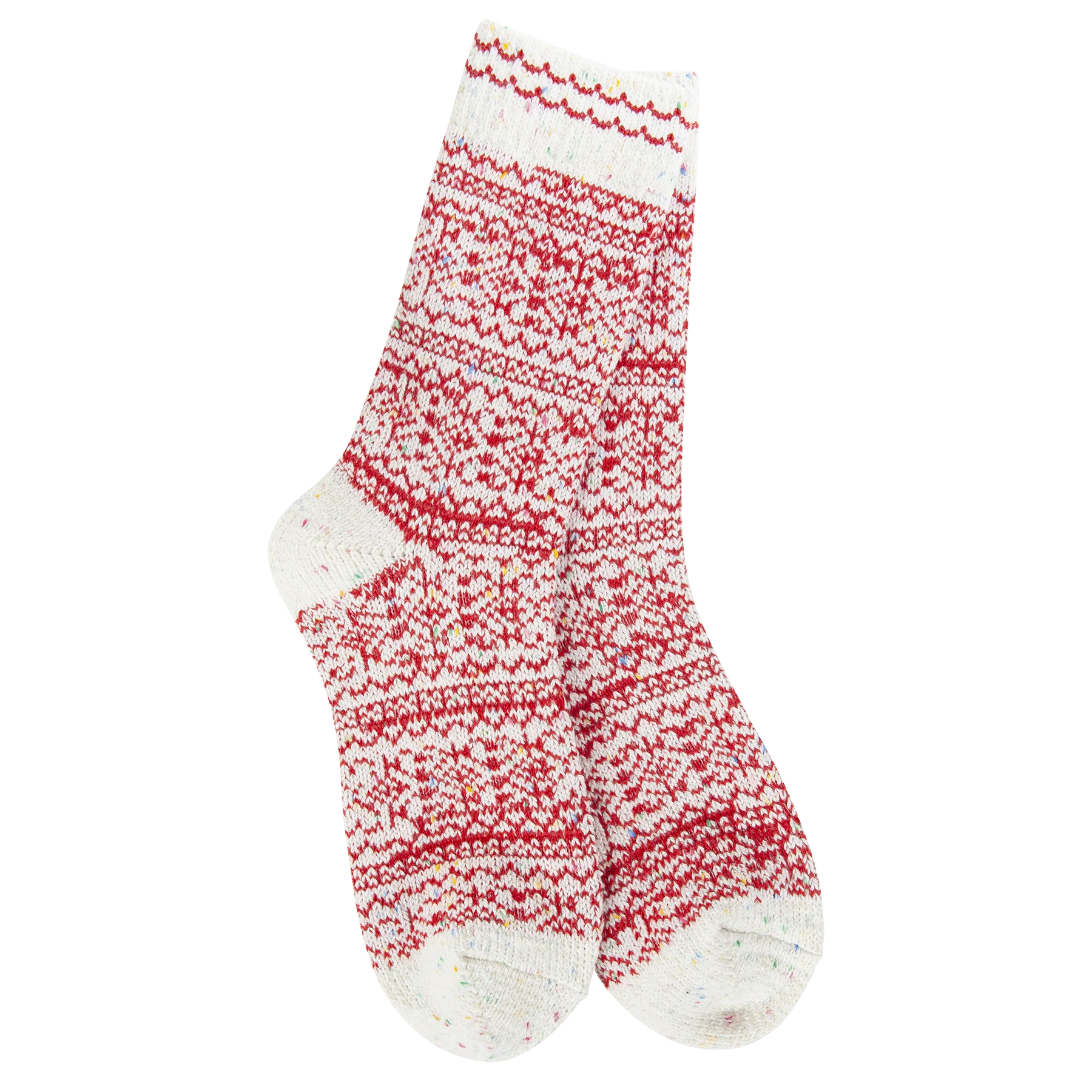 Weekend Collection Holiday Confetti Crew Sock- Peppermint Confetti