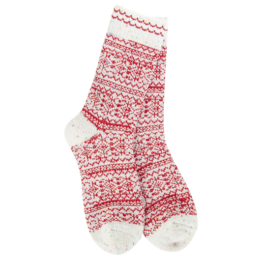 Weekend Collection Holiday Confetti Crew Sock- Peppermint Confetti