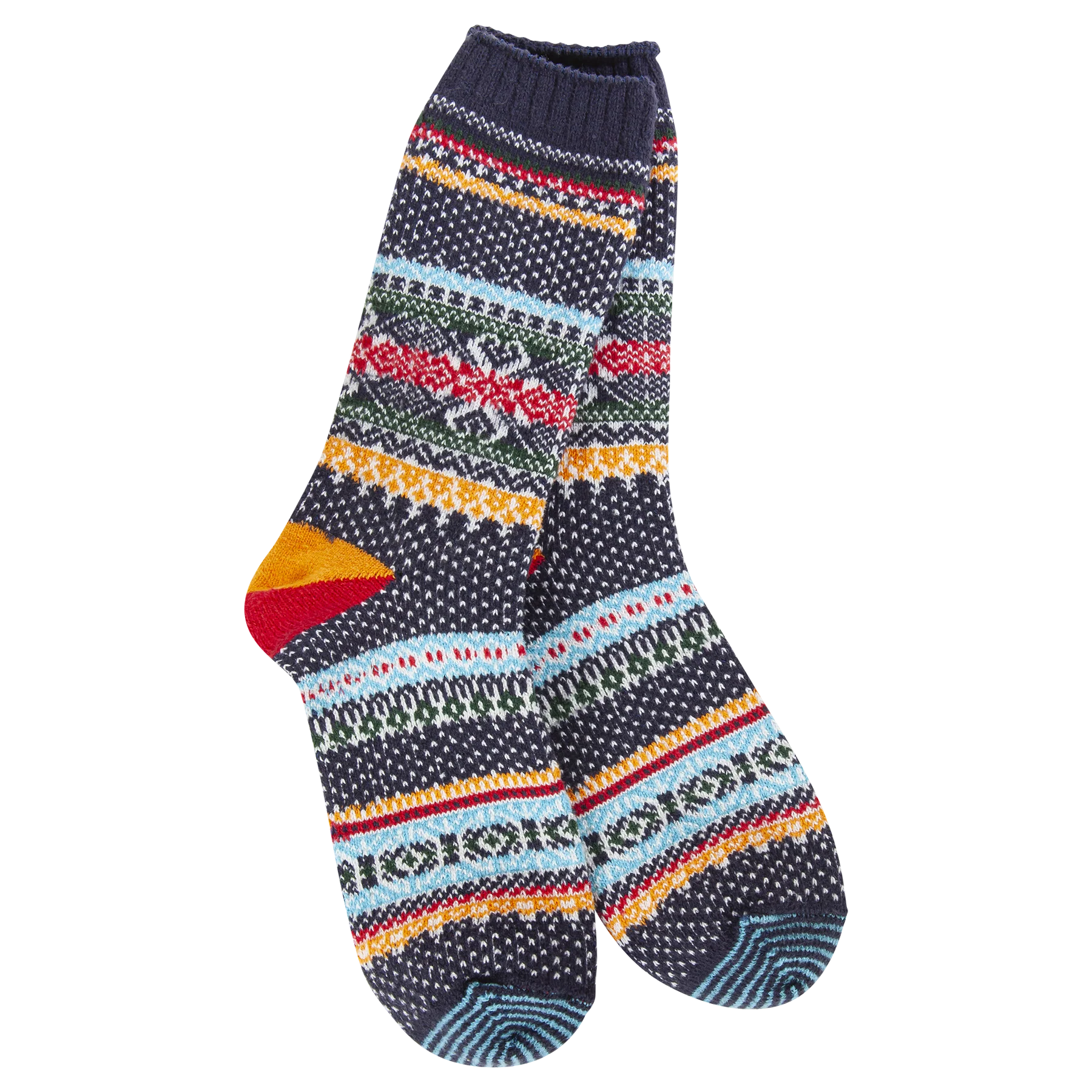Weekend Collection Holiday Seasonal Crew- Navy Multi- 468