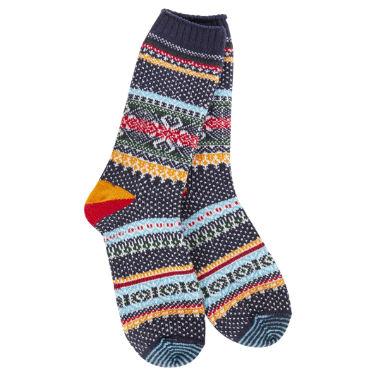 Weekend Collection Holiday Seasonal Crew- Navy Multi- 468