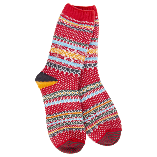 Weekend Collection Holiday Seasonal Crew- Red Multi- 634