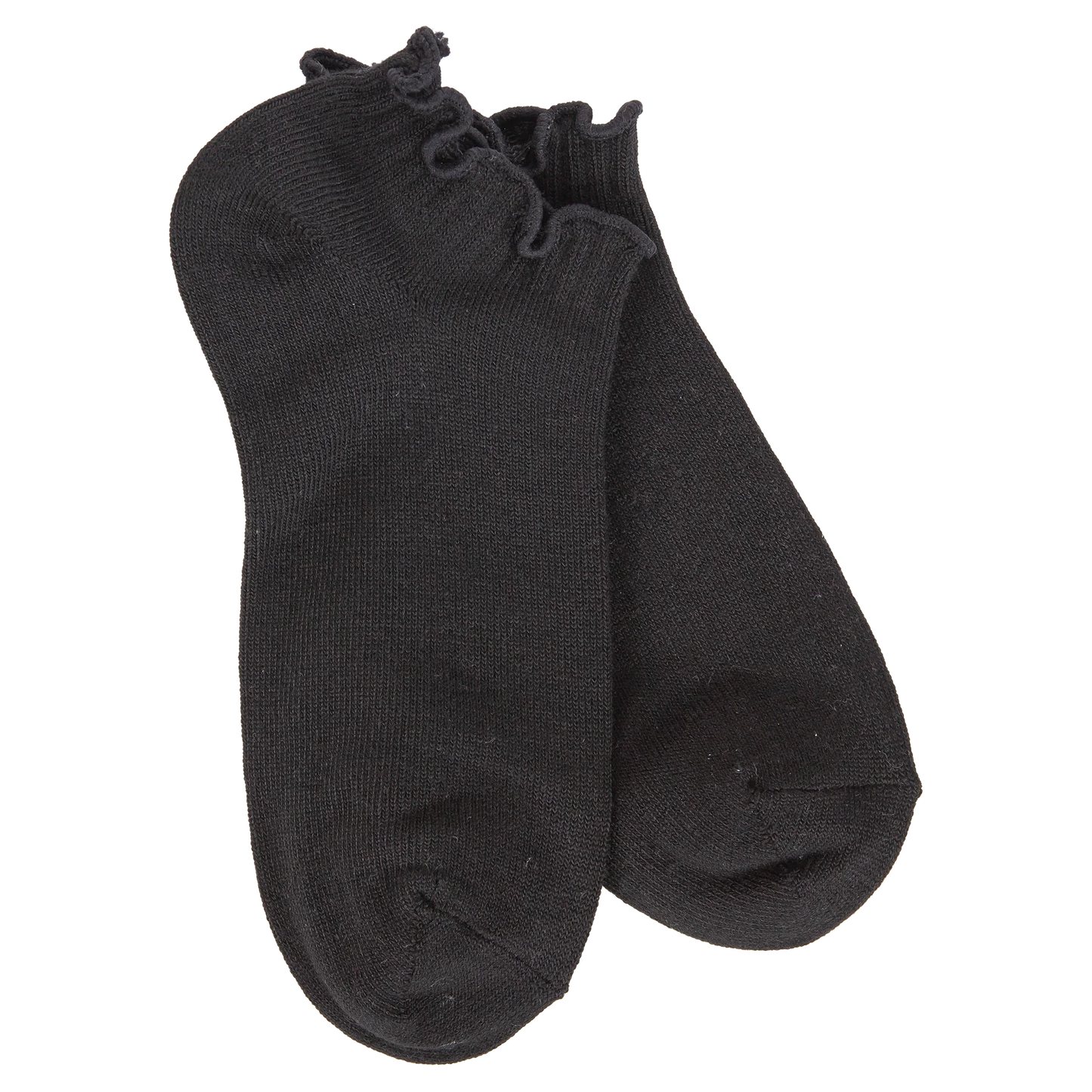 World's Softest Socks Weekend Low Ruffle- Black- 000