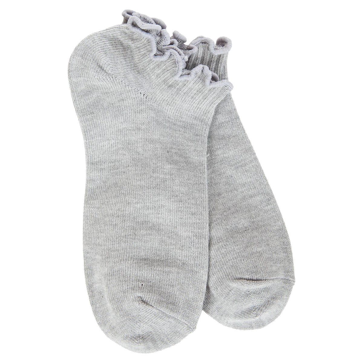 World's Softest Socks Weekend Low Ruffle- Light Heather Grey- 111