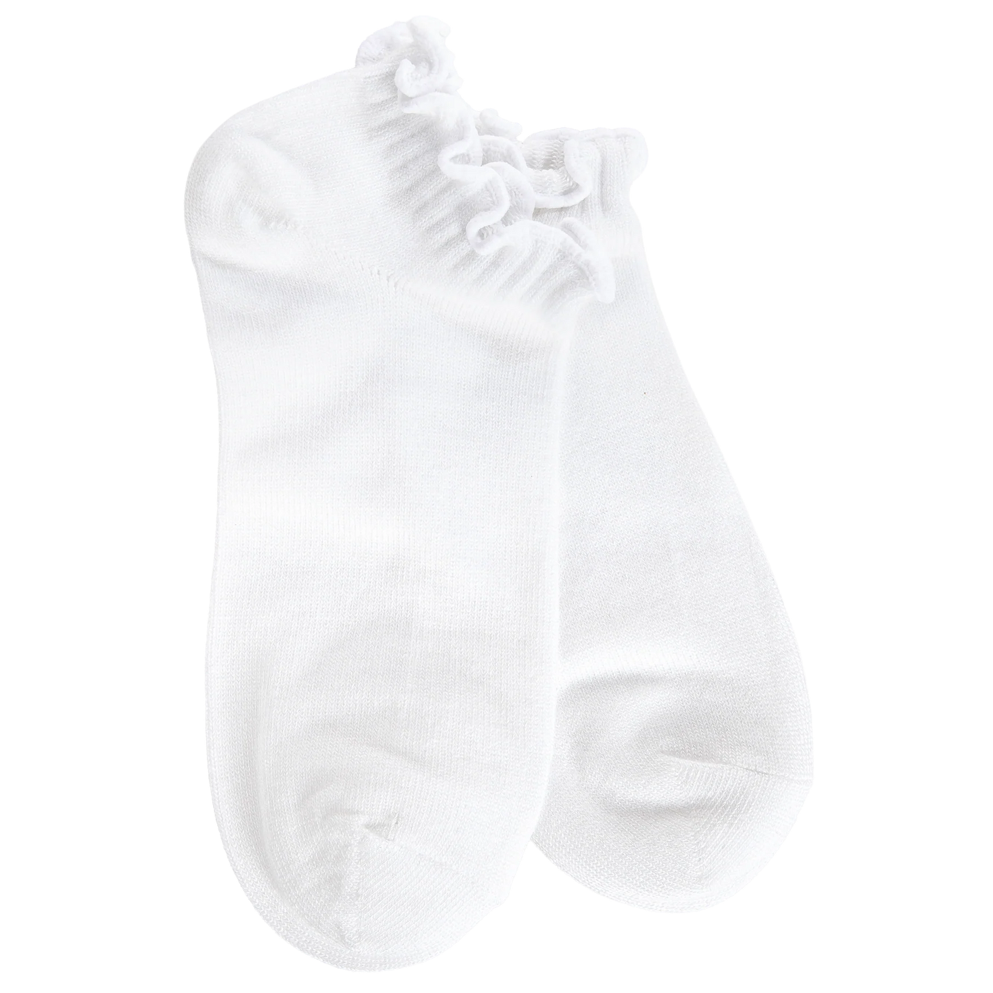 World's Softest Socks Weekend Low Ruffle- White- 999