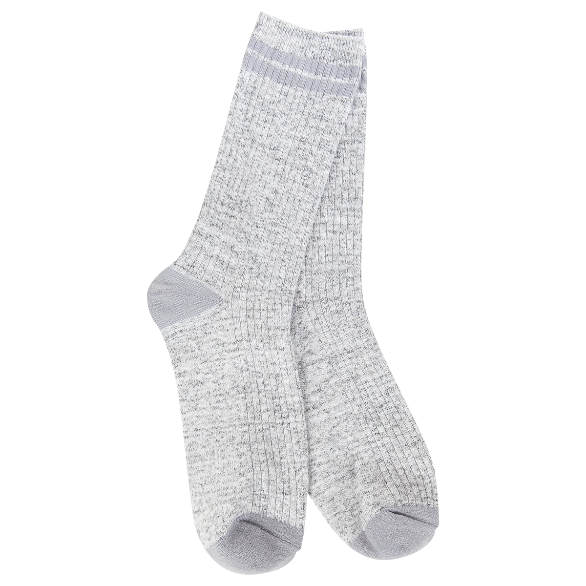 World's Softest Socks Weekend Light Weight Rugby Crew- Heather Grey- 191