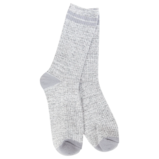 World's Softest Socks Weekend Light Weight Rugby Crew- Heather Grey- 191