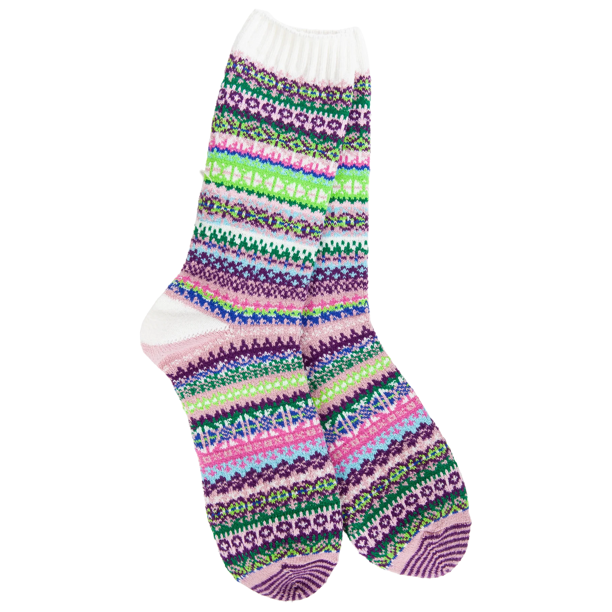 World's Softest Socks Weekend Nordic Crew- Botanical- 953