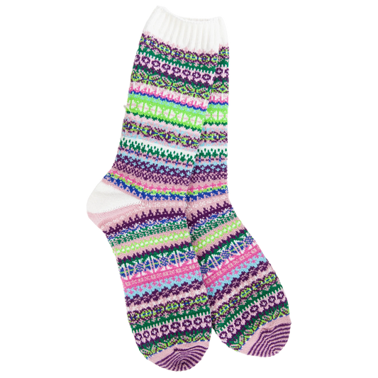 World's Softest Socks Weekend Nordic Crew- Botanical- 953