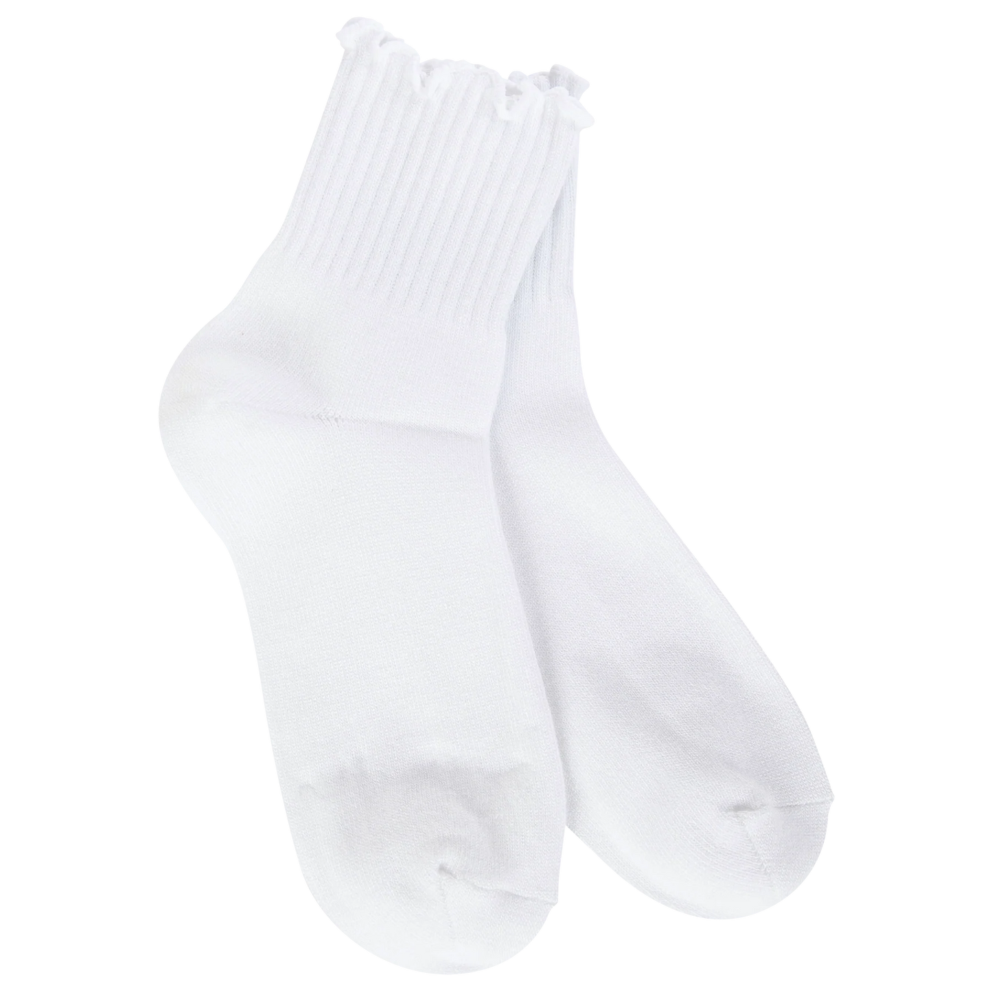 World's Softest Socks Weekend Quarter Ruffle- White- 999
