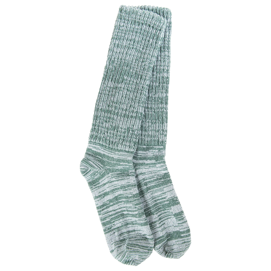 Weekend Slub Slouch Crew Sock- Spruce- 399