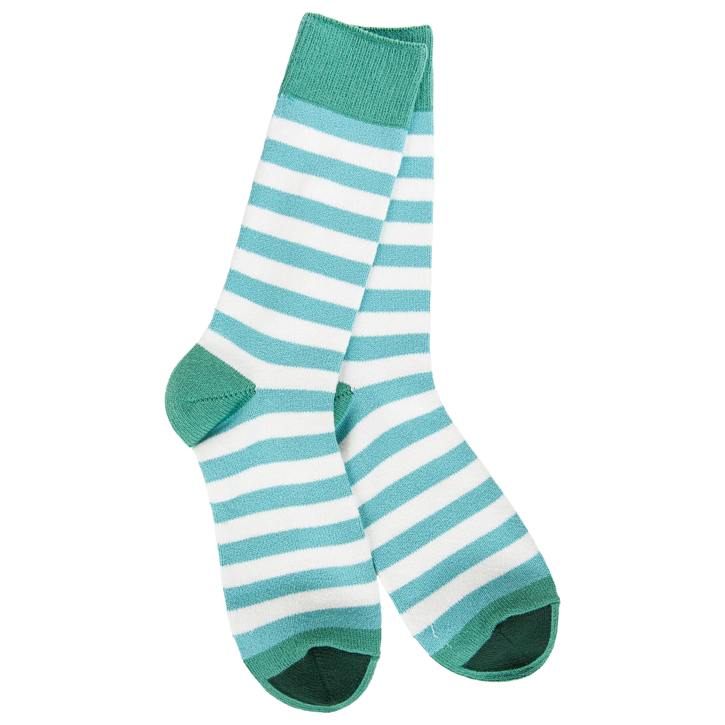 World's Softest Socks Weekend True Stripe Crew- Frosty Spruce- 933