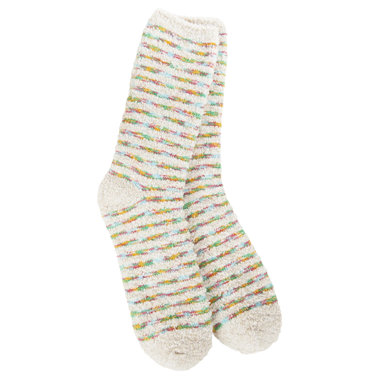 Worlds Softest Socks Cozy Collection Winter Crew Socks- Holiday Stripe- 136