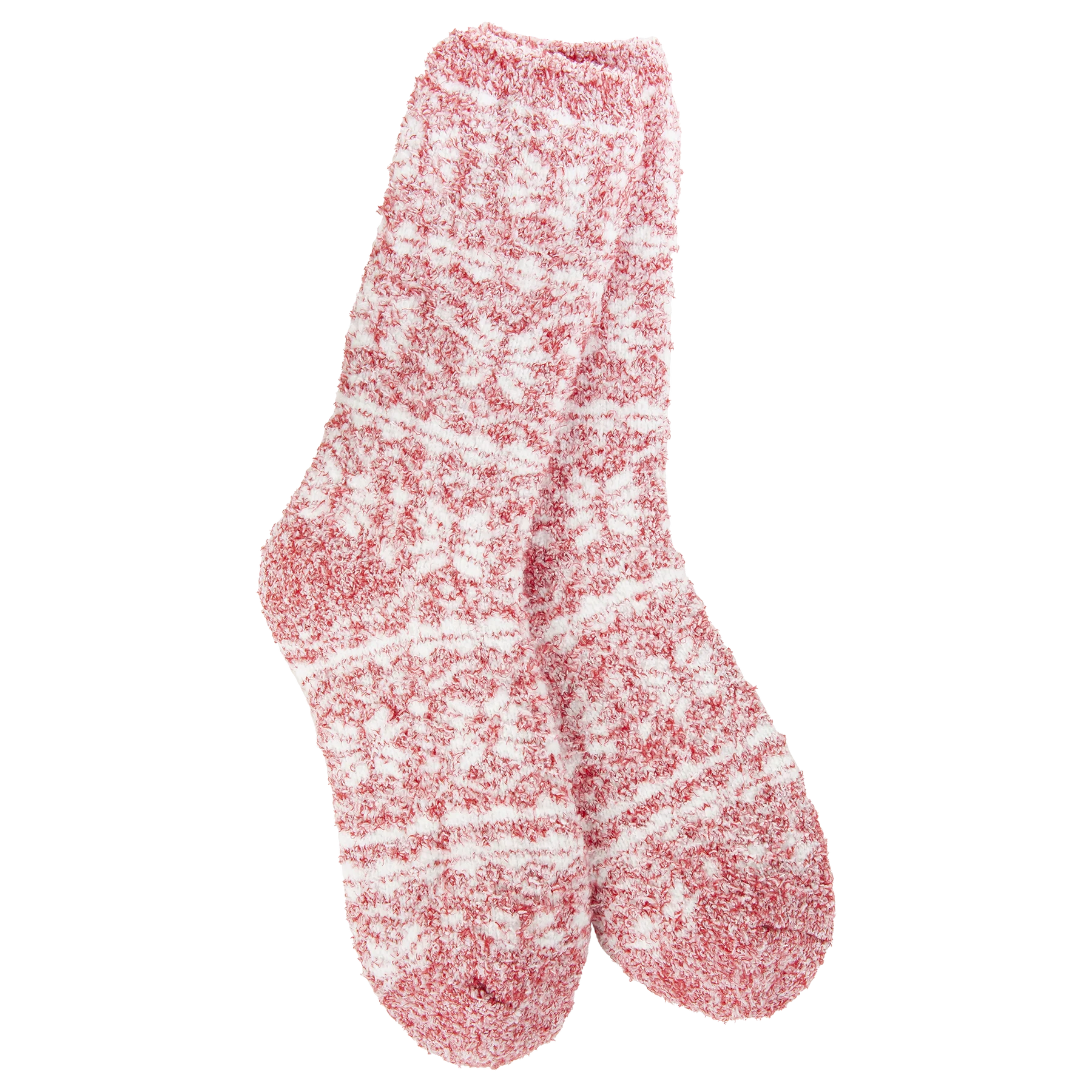 Cozy Collection Winter Crew Socks- Fair Isle Red- 699