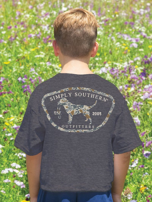 Simply Southern Youth Camo Dog - Iron Heather