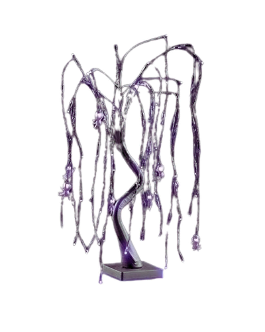 24" H Purple Lighted Tree with Spiders