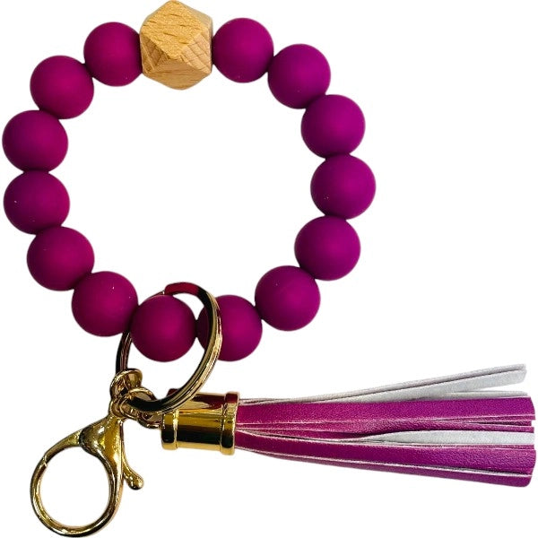 Silicone Beaded Wristlet Keyrings