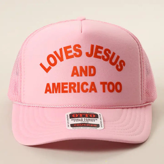 Loves Jesus and America Too Foam Trucker Hat