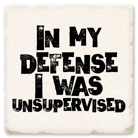 In My Defense Thin Ceramic Coaster