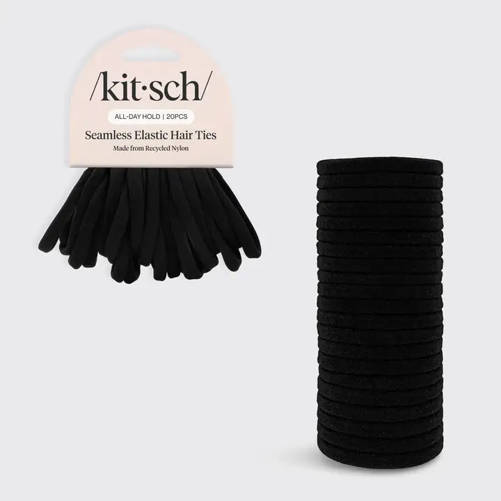 Kitsch Eco-Friendly Nylon Elastics 20pc Set - Black
