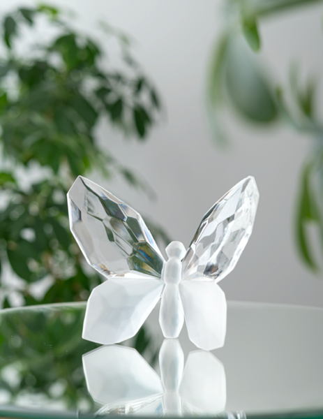 White Frosted Acrylic Sitting Butterfly