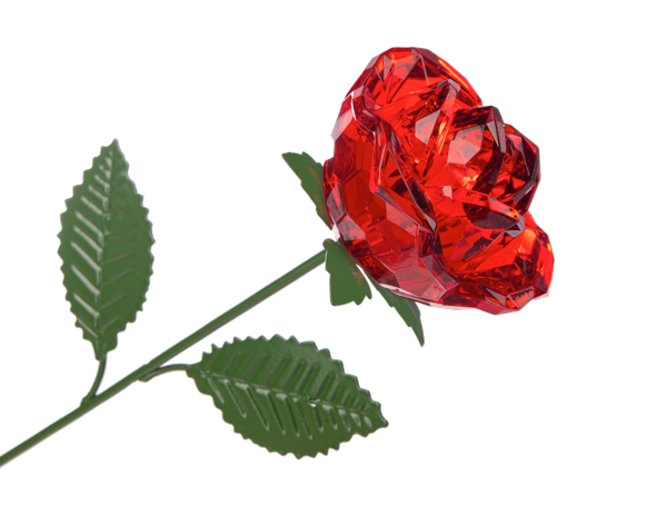 Acrylic Long Stem Rose