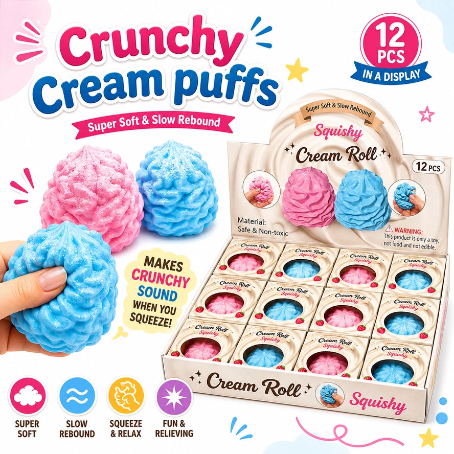 Crunchy Cream Roll Crunch Squishy Toy