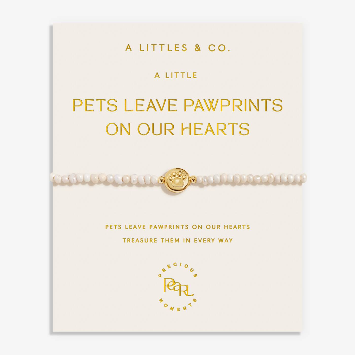 Precious Moments Bracelet In Gold-Tone Plating- Pets Leave Paw Prints On Our Hearts