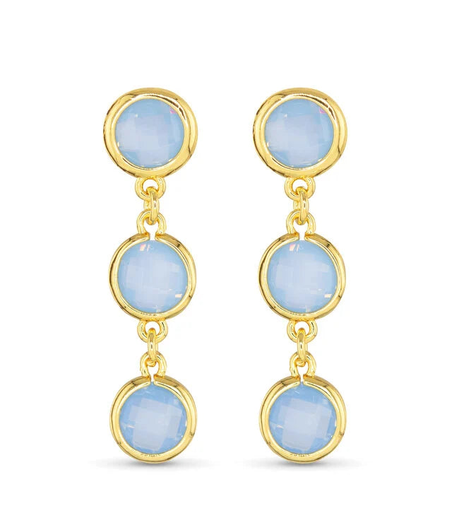 Gold Faceted Cubic Zirconia Earring