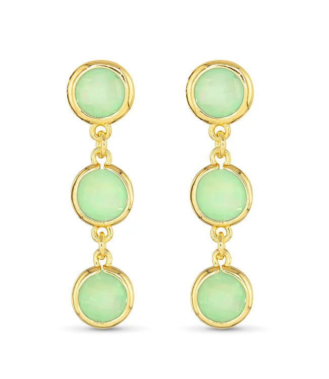 Gold Faceted Cubic Zirconia Earring