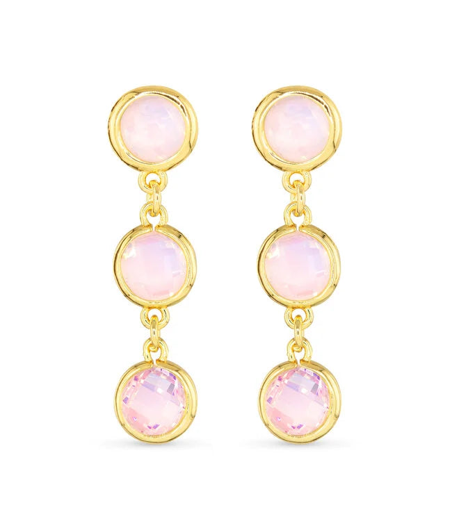 Gold Faceted Cubic Zirconia Earring