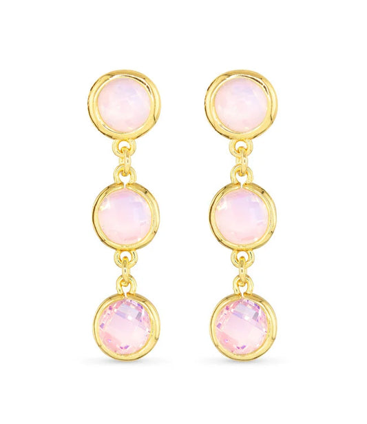 Gold Faceted Cubic Zirconia Earring