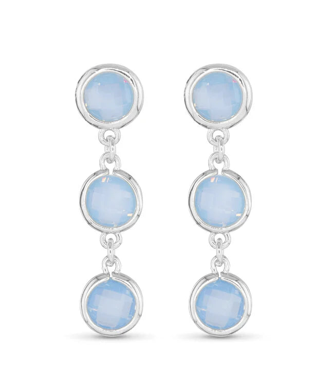 Silver Faceted Cubic Zirconia Earring