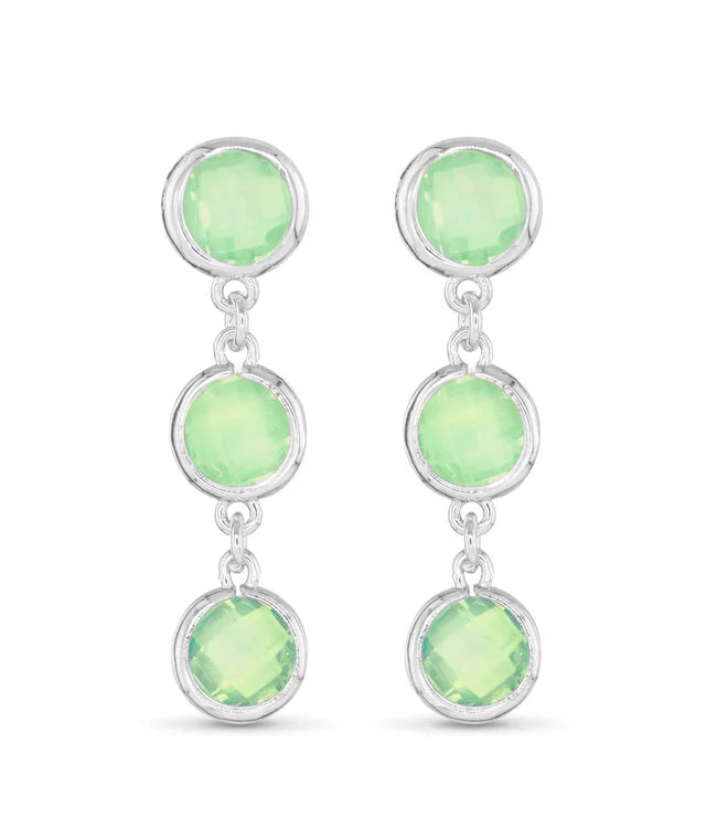 Silver Faceted Cubic Zirconia Earring
