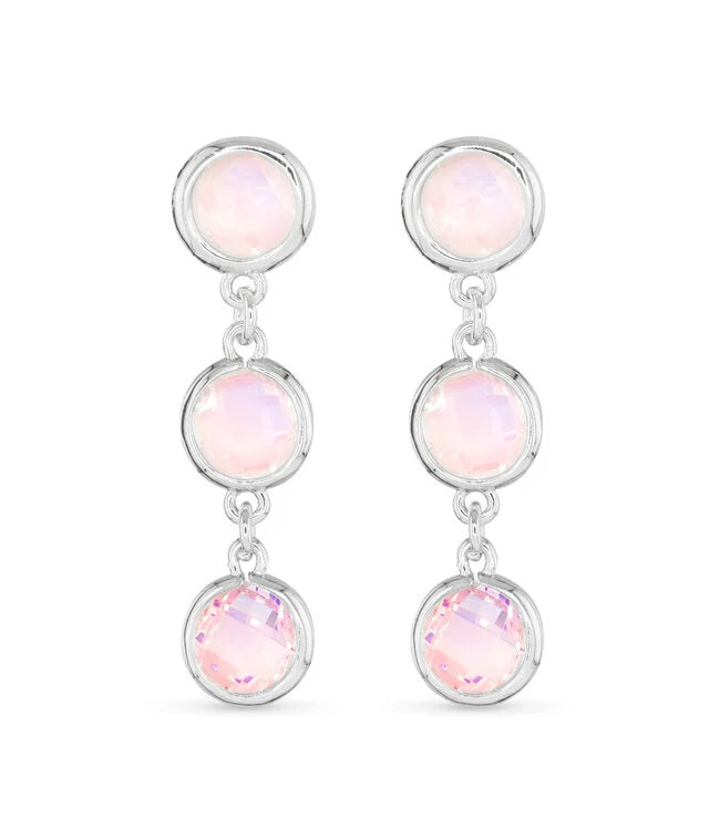 Silver Faceted Cubic Zirconia Earring